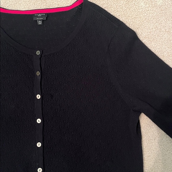 Talbots Pima Cotton Textured Cardigan - Picture 5 of 6